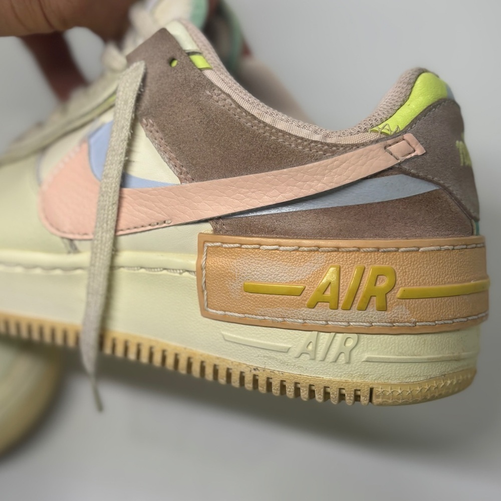 Nike Air Force 1 Shadow Pale Ivory Multi Women’s 8.5 Pastel AF1 Sneakers - Picture 6 of 14